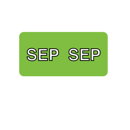 NEVS Monthly Tab September 3/4" x 1-1/2" White w/Green & Black Reverse XM-T-SEP
